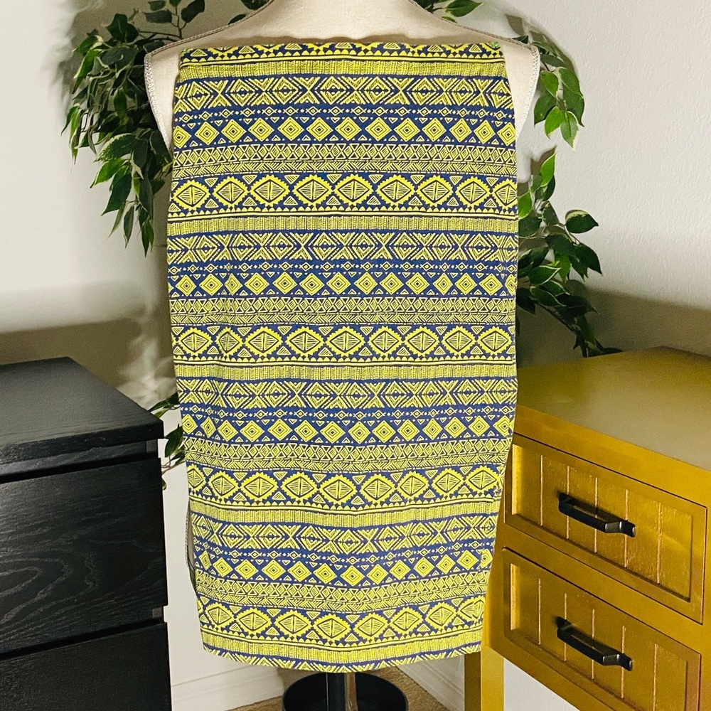 Green & Blue Pencil Skirt